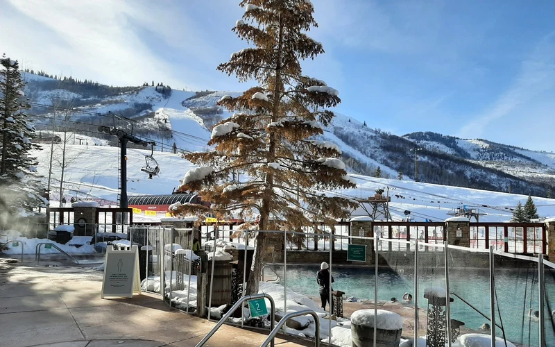 Marriott's MountainSide beside the piste at the Mountain Village base, one of the ski-in ski-out hotels in Park City, Utah